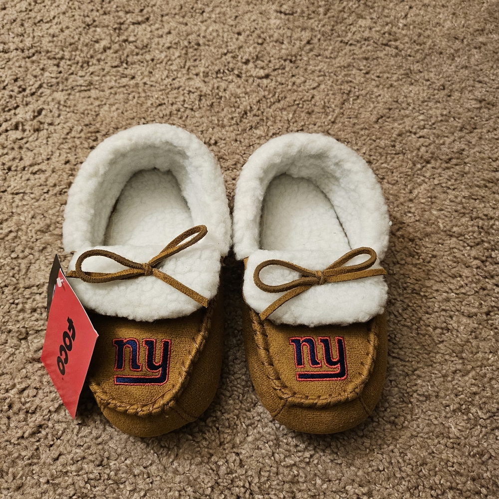 Brown and White Foco Slippers with Embroidered Logo